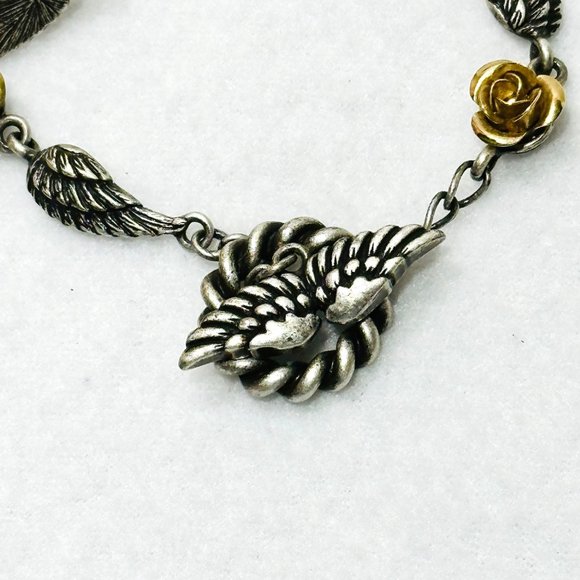 Cynthia Garrett Angel Wings & Roses Bracelet - 8.25" - Picture 3 of 5